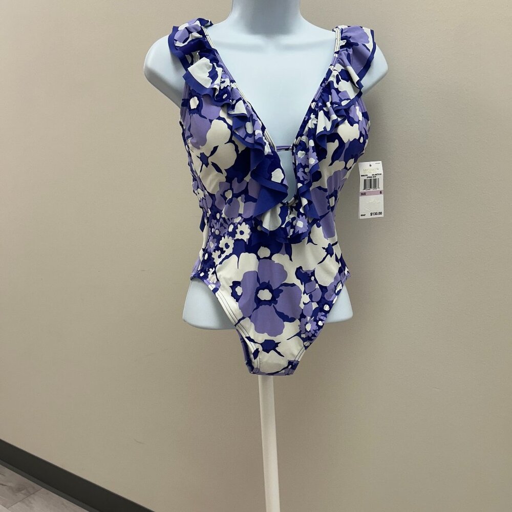 Michael Kors One Piece Swimsuit Color Amethyst Size 6